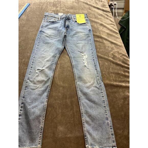 Levi's 510 Premium Skinny Stretch Distressed Blue Men 30x32 Denim Jeans NWT. New - Picture 1 of 5